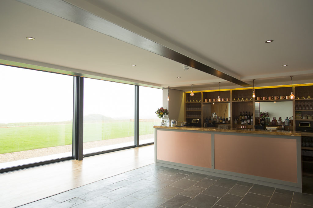 The bar at Casterley Barn, Rushall, Wiltshire